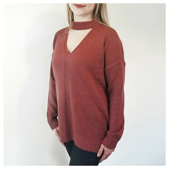 Clearance brick knit choker neck sweater - Picture 4 of 4
